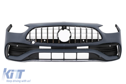 Bara frontală A Design Line potrivită pentru Mercedes C-Class W206 Sedan, S206 Estate după 2021 cu grilaj GT crom/negru Performance AutoTuning