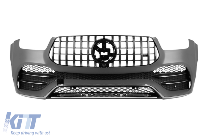 Bara frontală A Design Line cu grilă GT crom/negru, potrivită pentru Mercedes GLE W167, GLE Coupe C167 2018-2023 până după 2024 Performance AutoTuning