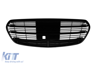 Grilă neagră potrivită pentru Mercedes Clasa S W223 după 2020 cu deschidere pentru cameră Performance AutoTuning