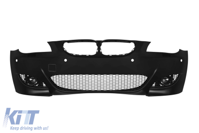 Bumper frontal M5 potrivit pentru BMW Seria 5 E60 sedan, E61 break 2004-2007 cu PDC, cu duze, cu faruri de ceață Performance AutoTuning