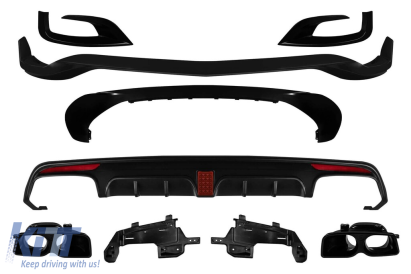 Brabus bara frontală și spate A Design potrivită pentru Mercedes S-Class W222 2013-2017 cu țevi de eșapament Performance AutoTuning