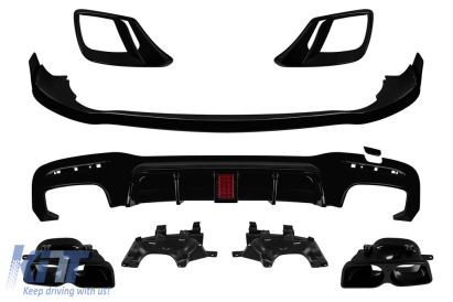 Brabus accesorii pentru bara frontală și spate A Design potrivită pentru Mercedes S-Class W222 2017-2020 cu ieșiri de evacuare Performance AutoTuning