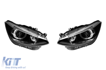 Kit de faruri LED de tuning potrivit pentru BMW Seria 1 F20, F21 2011-2015, cu bază neagră, pentru modelul cu faruri halogene Performance AutoTuning