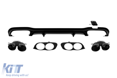 Difuzor tip E53 GT cu capete negre potrivit pentru bara spate A Design pe Mercedes E-Class W213 2017-2022 -oo--oo- Performance AutoTuning