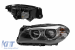 Set de faruri xenon tip LCI potrivit pentru BMW Seria 5 F10 sedan, F11 touring 2010-2013 cu bază neagră pentru modelele cu faruri xenon din fabrică Performance AutoTuning