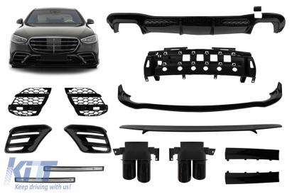 Brabus accesorii potrivite pentru bara de protecție frontală și spate A Design pe Mercedes S-Class W223 după 2020 cu ieșiri de evacuare Performance AutoTuning