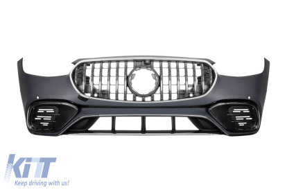 Bara frontală A Design tip S63 potrivită pentru Mercedes S-Class W223 după 2020 cu elemente cromate Performance AutoTuning