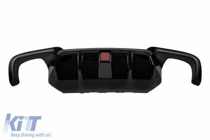 Difuzor tip M Performance Design Design potrivit pentru bara spate M a BMW Seria 5 F10 sedan 2010-2017 cu stop de frână suplimentar, lac negru -oo--oo- Performance AutoTuning