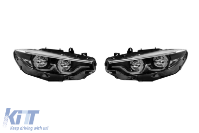 Set de faruri LED tip X-laser potrivit pentru BMW Seria 4 F32, F33, F36 2017-2019 pentru modelul cu faruri LED de fabricație Performance AutoTuning