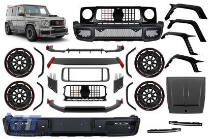 Pachet de design B900 cu adausuri din carbon și jante de 22" potrivite pentru Mercedes G-Class W464 2018-2024 Performance AutoTuning