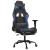 Scaun de gaming cu suport picioare, negru/albastru, piele eco GartenMobel Dekor