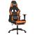 Scaun de gaming cu suport picioare, negru/oranj, piele eco GartenMobel Dekor