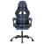 Scaun de gaming cu suport picioare, negru/albastru, piele eco GartenMobel Dekor