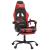 Scaun de gaming cu suport picioare, negru/roșu, piele ecologică GartenMobel Dekor