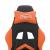 Scaun de gaming cu suport picioare, negru/oranj, piele eco GartenMobel Dekor