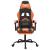 Scaun de gaming cu suport picioare, negru/oranj, piele eco GartenMobel Dekor