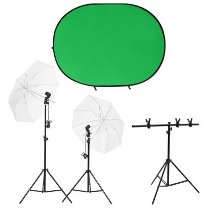 Kit studio foto cu set de lumini și ecran de fundal GartenMobel Dekor