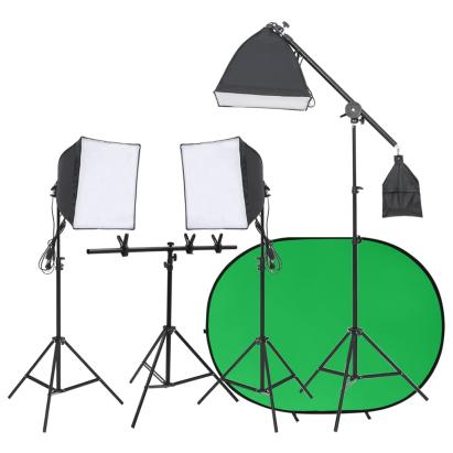 Kit studio foto cu set de lumini și ecran de fundal GartenMobel Dekor
