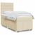 Pat box spring cu saltea, crem, 90x190 cm, textil GartenMobel Dekor