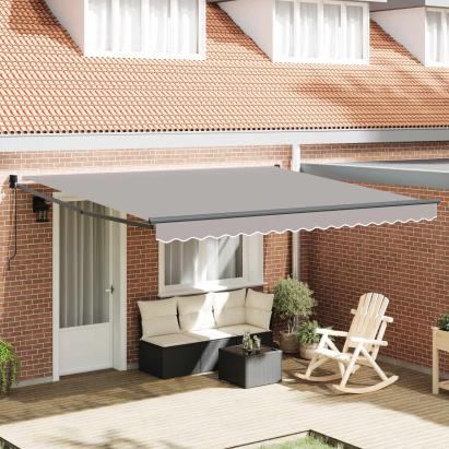 Cortina Retractabilă Manual Gri deschis 400 × 300 cm GartenMobel Dekor