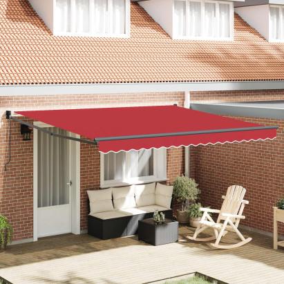 Cortina Retractabilă Roșu 400 × 300 cm Poliester și Aluminiu GartenMobel Dekor