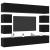 Set comodă TV Pe perete Stejar Negru Lemn compozit GartenMobel Dekor