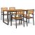 Set mobilier de grădină, 5 piese, lemn masiv de acacia și metal GartenMobel Dekor