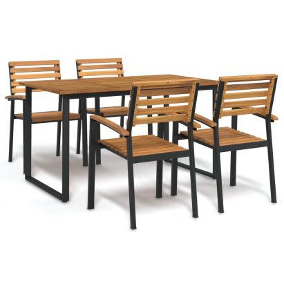 Set mobilier de grădină, 5 piese, lemn masiv de acacia și metal GartenMobel Dekor