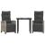 Set mobilier de grădină cu perne, 3 piese,gri deschis,poliratan GartenMobel Dekor