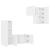 Unități TV de perete, 4 piese, alb, lemn prelucrat GartenMobel Dekor