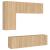 Unități TV de perete, 5 piese, stejar sonoma, lemn prelucrat GartenMobel Dekor