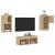 Comode TV de perete cu lumini LED, 4 piese, stejar sonoma GartenMobel Dekor