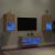 Comode TV de perete cu lumini LED, 4 piese, stejar sonoma GartenMobel Dekor