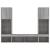 Unități de perete TV cu LED-uri, 5 piese, gri sonoma, lemn GartenMobel Dekor