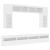 Set comode TV de perete, 8 piese, cu lumini LED, alb GartenMobel Dekor