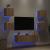 Comode TV de perete cu lumini LED, 5 piese, stejar sonoma GartenMobel Dekor