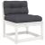Set mobilier de grădină cu perne, 4 piese alb lemn masiv de pin GartenMobel Dekor