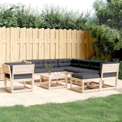 Set mobilier de grădină cu perne, 8 piese, lemn masiv de pin GartenMobel Dekor