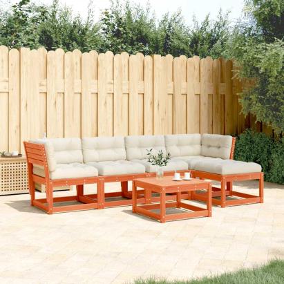 Set mobilier de grădină cu perne, 5 piese, lemn masiv de pin GartenMobel Dekor