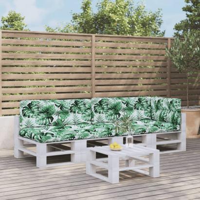Perne de paleți, 5 buc., model cu frunze, material textil GartenMobel Dekor