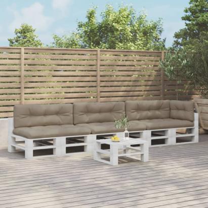 Perne de paleți, 7 buc., gri taupe, material textil GartenMobel Dekor