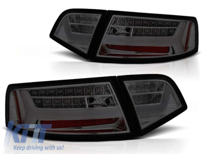 Set de stopuri LED de tuning potrivit pentru Audi A6 C6 sedan 2008-2011 fumurii, stânga și dreapta Performance AutoTuning