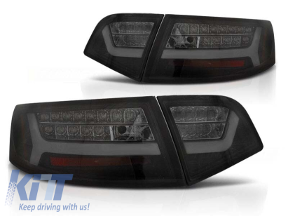 Set de stopuri LED de tuning potrivit pentru Audi A6 C6 sedan 2008-2011 negru/întunecat, stânga și dreapta Performance AutoTuning
