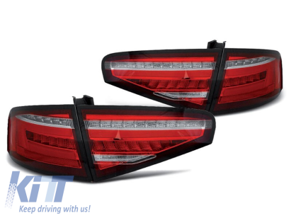 Kit de stopuri LED de tuning potrivit pentru Audi A4 sedan 2012-2015 bază roșie/albă, stânga și dreapta Performance AutoTuning