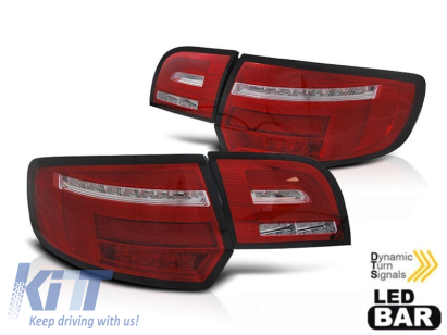 Kit de stopuri LED de tuning potrivit pentru Audi A3 8P sportback 2003-2008 bază roșie și albă, stânga și dreapta Performance AutoTuning