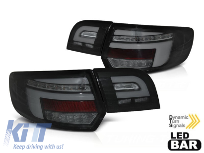 Set de stopuri LED de tuning potrivit pentru Audi A3 8P Sportback 2003-2008 bază complet fumurie, stânga și dreapta Performance AutoTuning