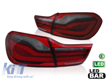 Set de stopuri LED potrivit pentru BMW Seria 4 F32 Coupe, F33 Cabriolet, F36 Gran Coupe 2013-2016, fumurii, stânga și dreapta Performance AutoTuning