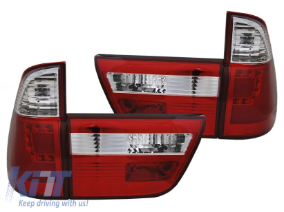 Set de stopuri LED de tuning potrivit pentru BMW X5 E53 1999-2003 roșu și alb, stânga și dreapta Performance AutoTuning