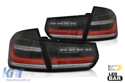 Set de stopuri LED potrivit pentru BMW Seria 3 F30 sedan 2011-2018, bază neagră și roșie, stânga și dreapta Performance AutoTuning