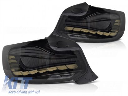 Kit de stopuri LED potrivit pentru BMW Seria 2 F22 Coupe, F23 Cabriolet 2013-2021, M2 F87 2016-2021, cu bază fumurie, stânga și dreapta Performance AutoTuning